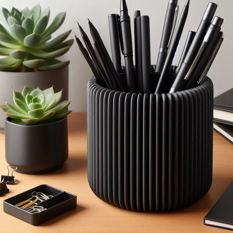 Porta lápices acanalado de diseño moderno, vaso para lápices