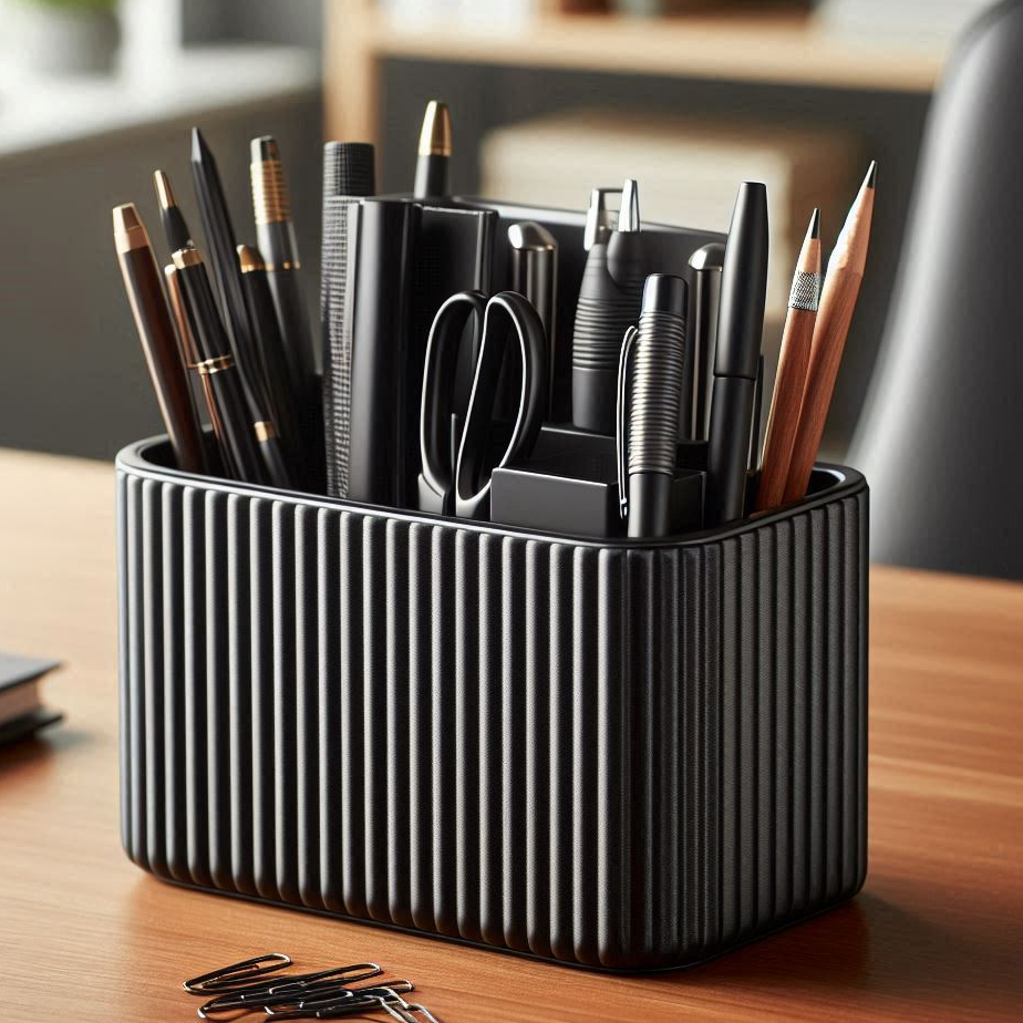 Organizador de oficina con diseño acanalado