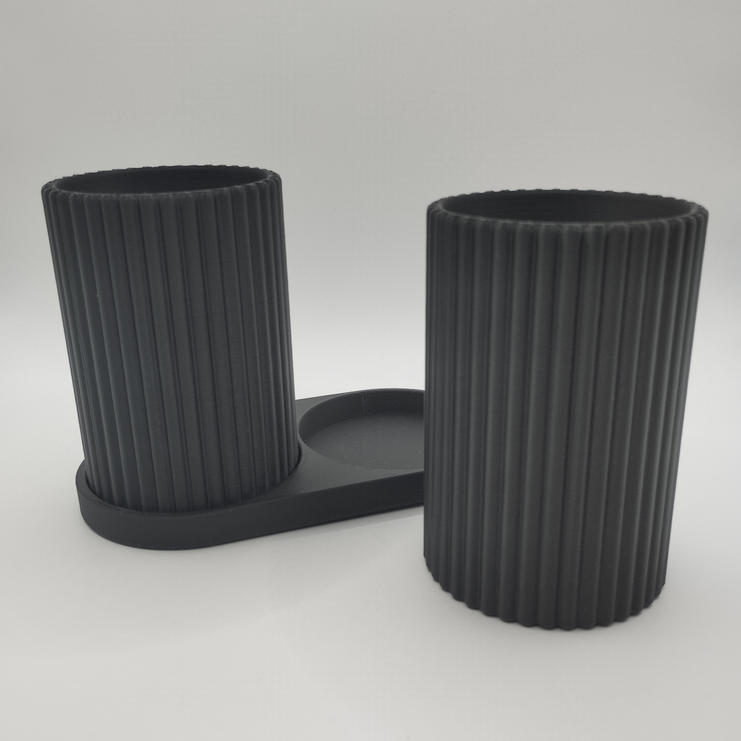 Conjunto de portacepillos de dientes con nervaduras dobles